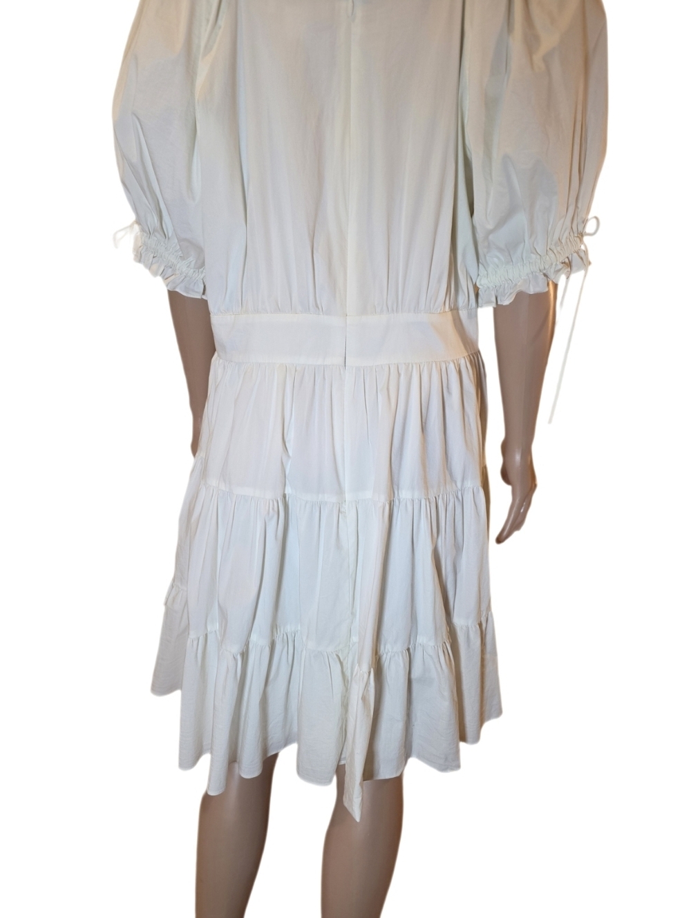 Rachel Parcell Soft White/Ivory Puff Sleeve Tiered Mini Dress - Size XL EUC - Picture 14 of 15